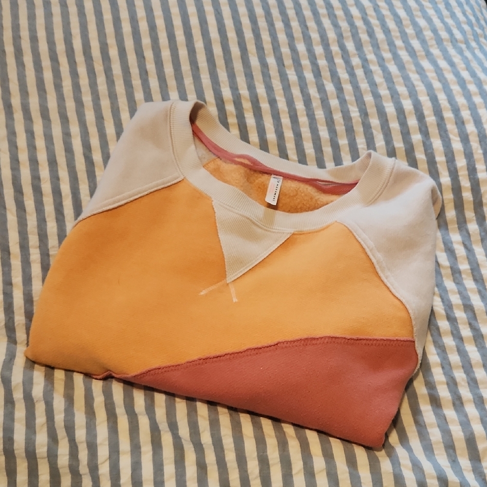 FP Movement Colorblock Sweatshirt in Cream, Orange, and Pink